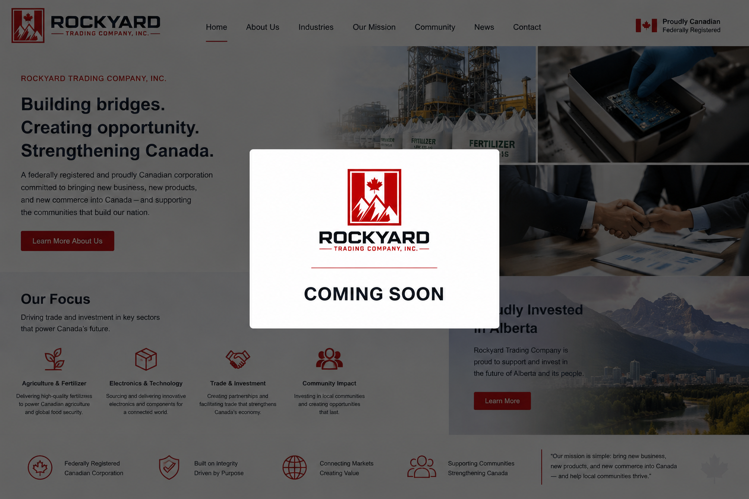 Rockyard Trading Company, Inc. Coming Soon